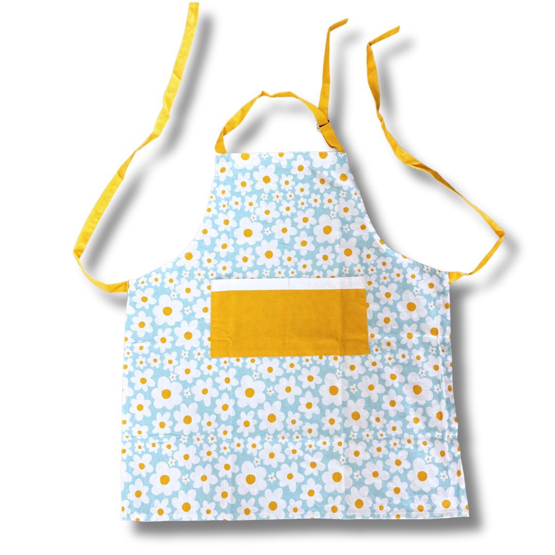 100% Cotton Apron - Blue Daisy