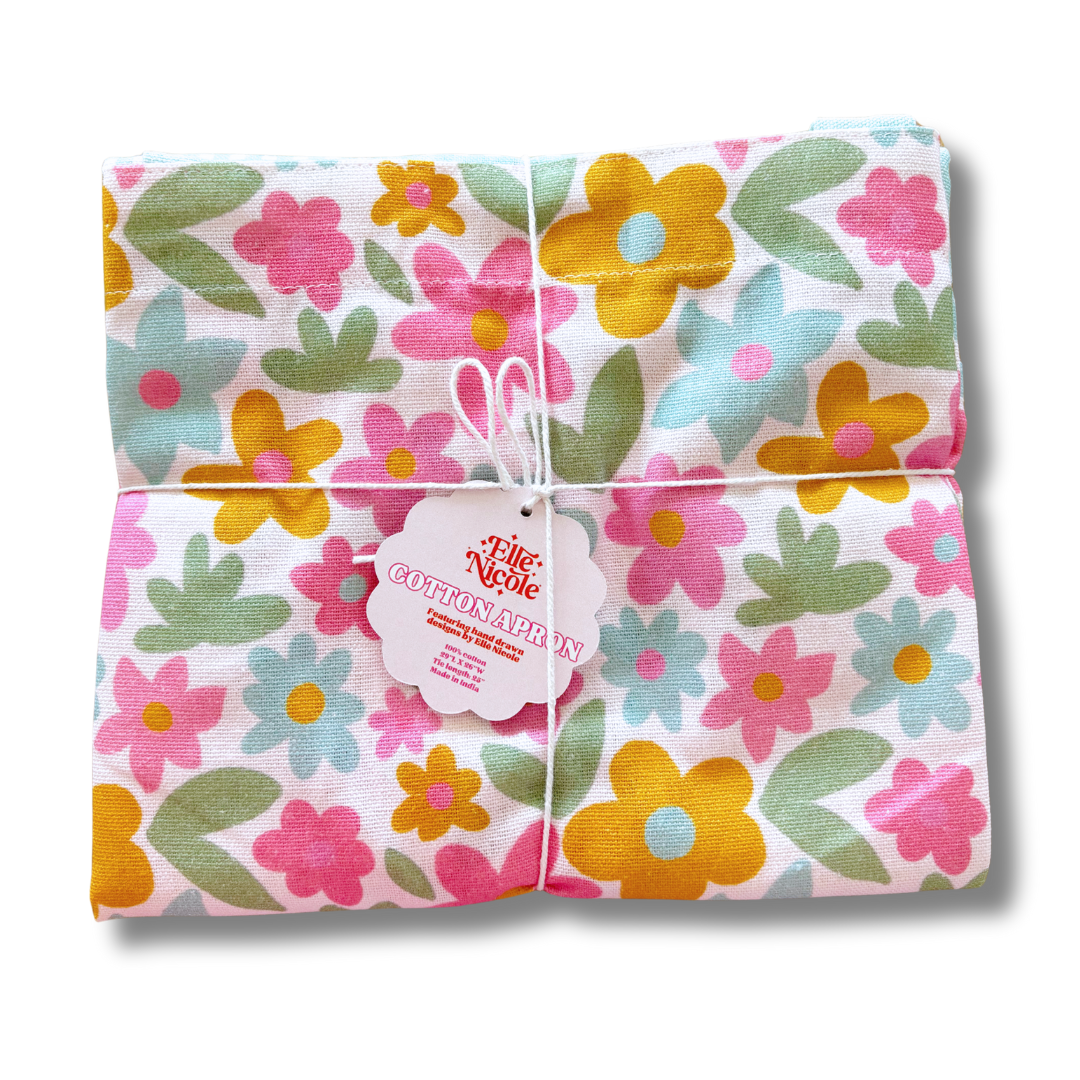 100% Cotton Apron - Sage Bloom