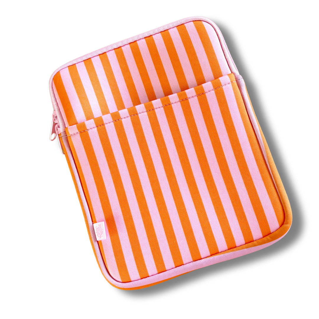 E-reader / Tablet Sleeve - Pink & Orange Stripes