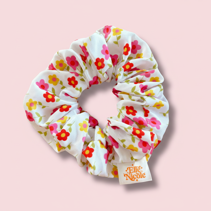 Scrunchie - Mod Floral *new & improved extra soft fabric*