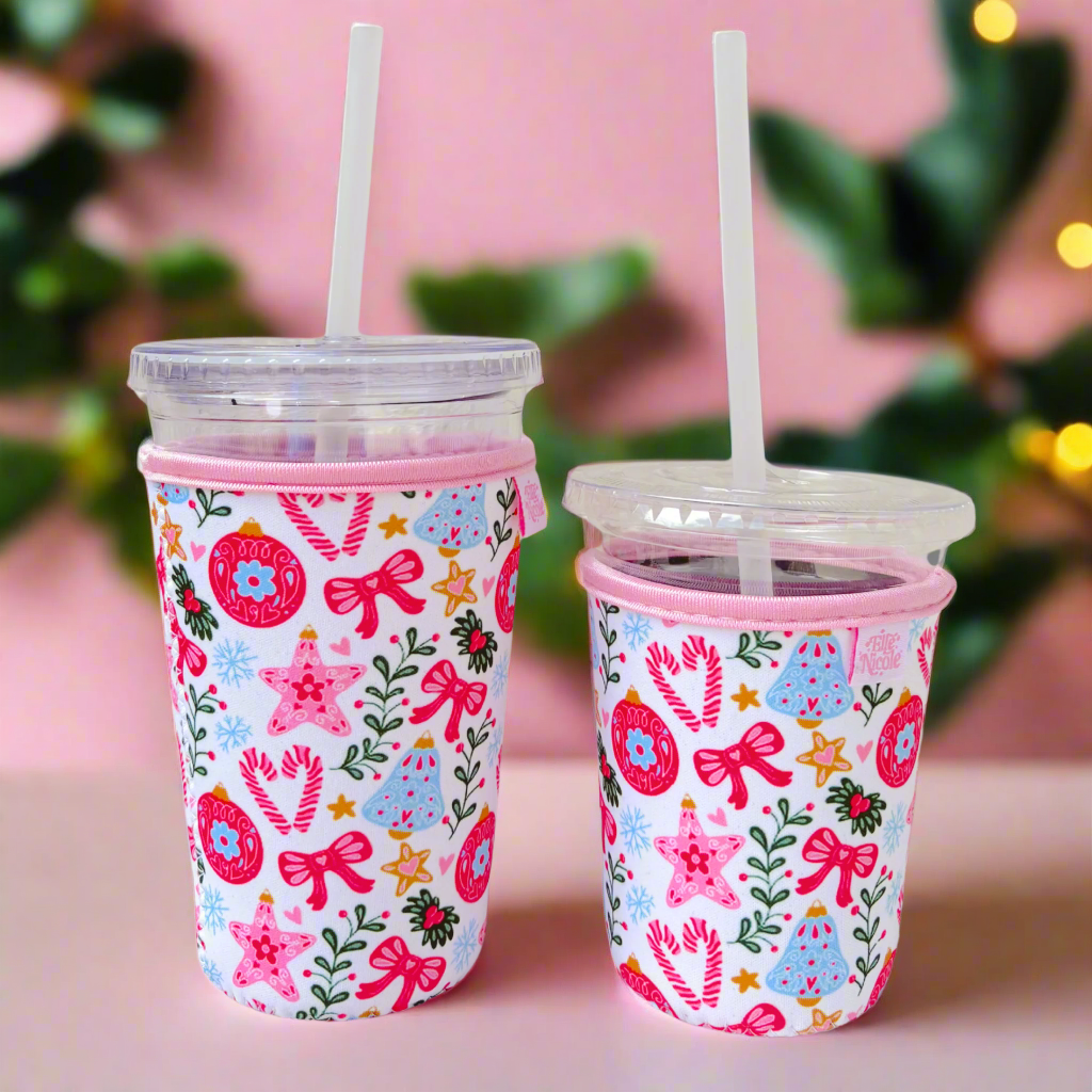 Coffee Cup Cover - Vintage Christmas - Iced Drink Sleeve