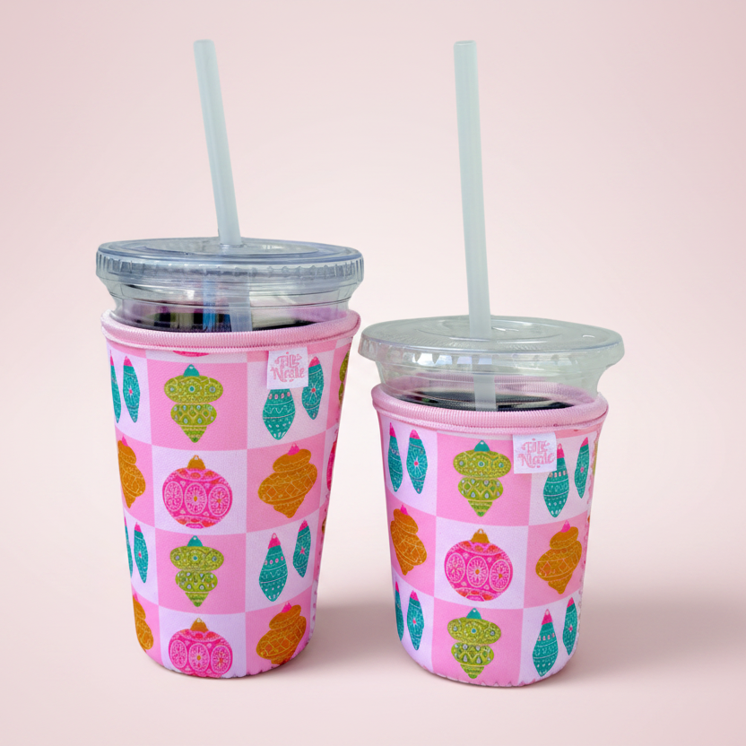 Coffee Cup Cover - Christmas Ornaments - Iced Drink Sleeve