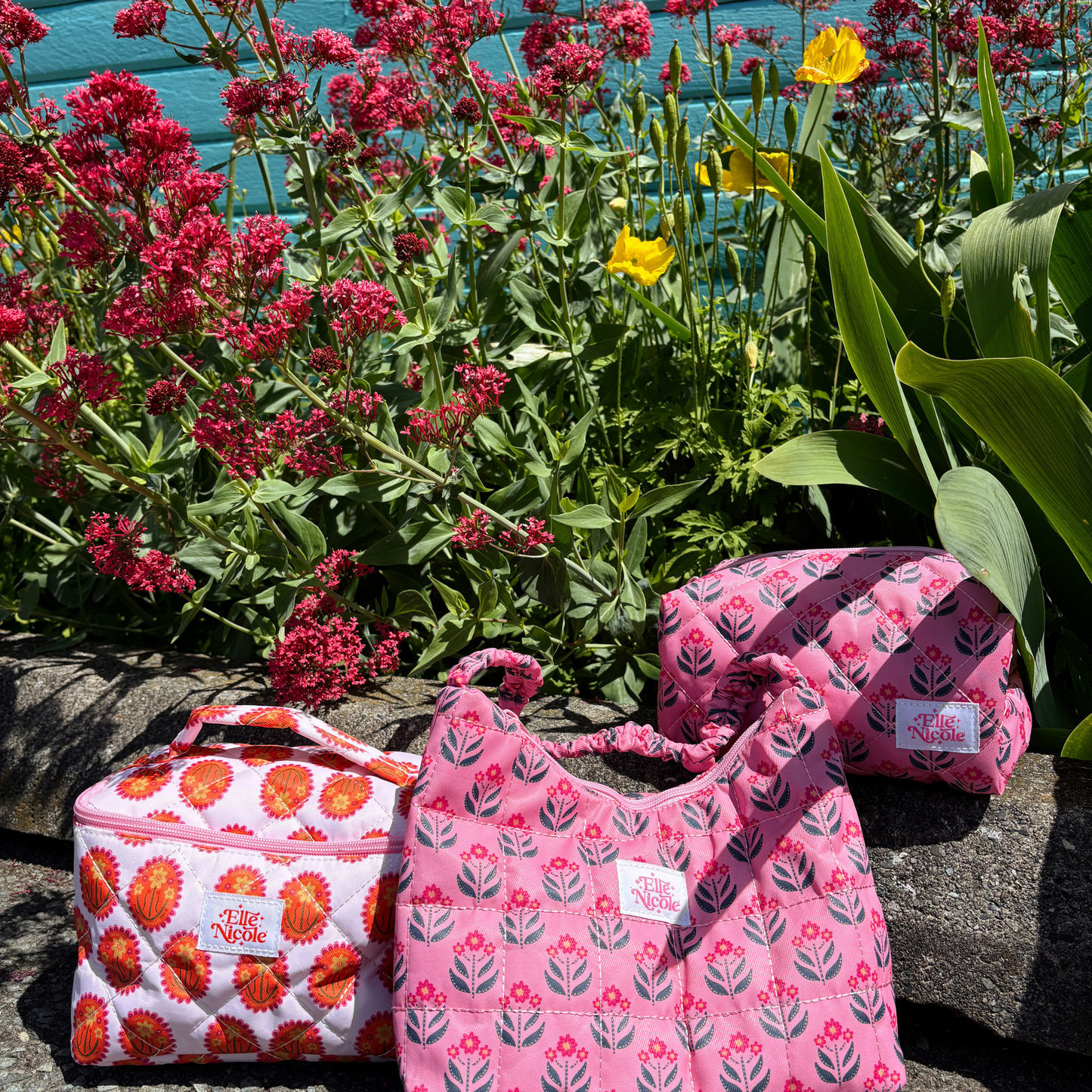 Quilted Cosmetic / Pencil Bag - Whimsy Floral