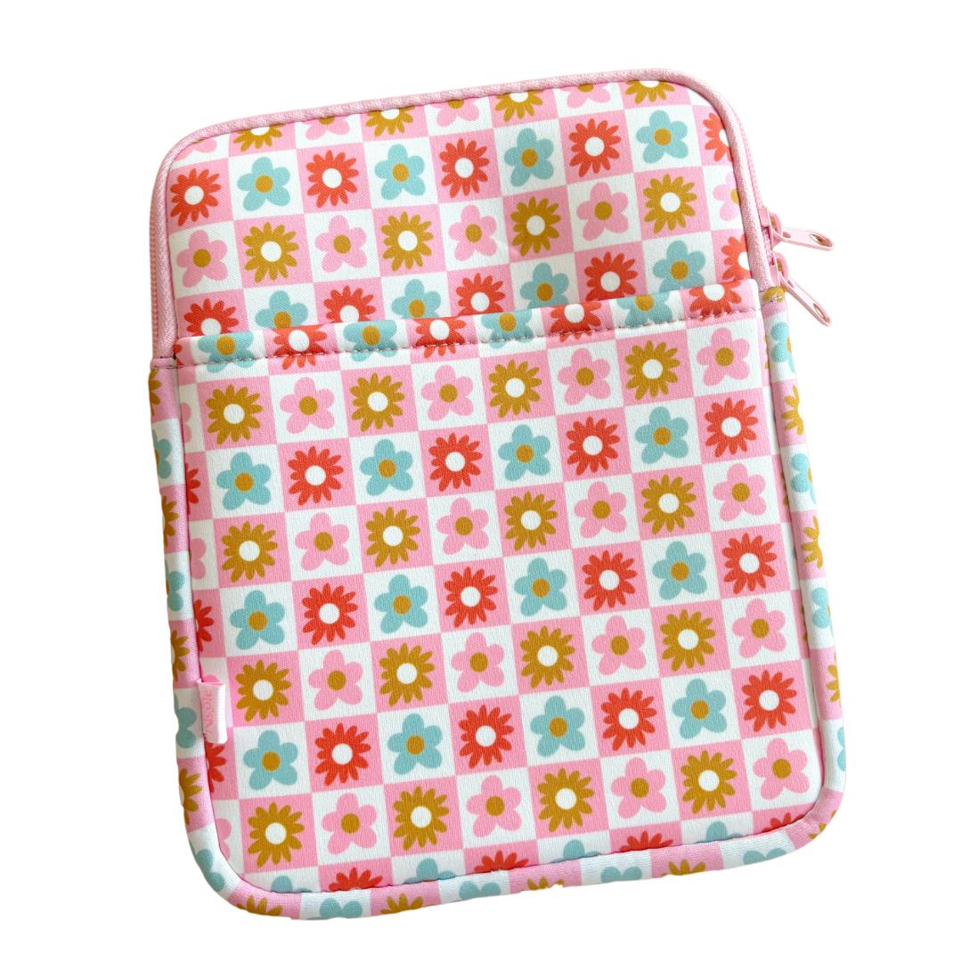 E-reader / Tablet Sleeve - Checkered Floral