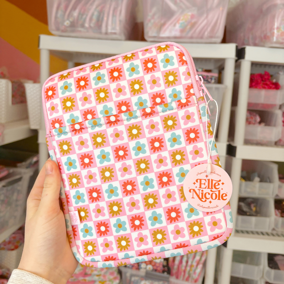 E-reader / Tablet Sleeve - Checkered Floral