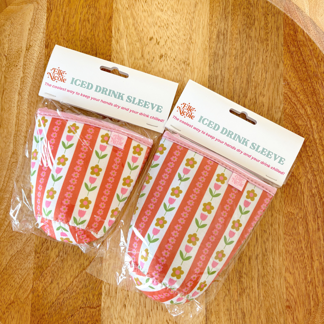 Coffee Cup Cover - Tulip Stripes - Iced Drink Sleeve