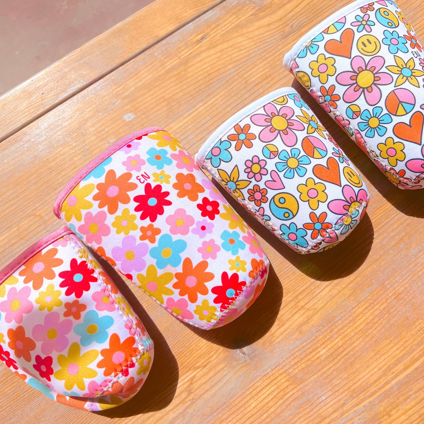 Coffee Cup Cover - Retro Florals