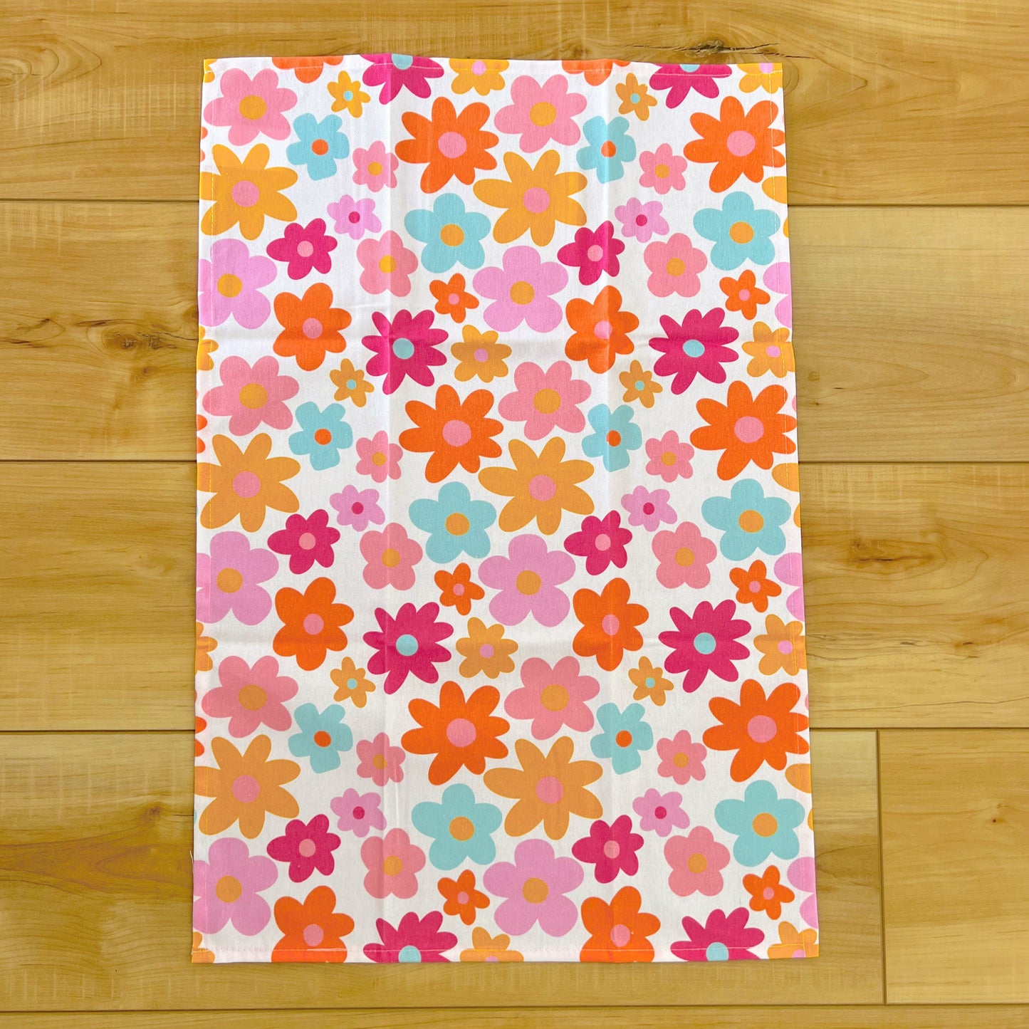 Cotton Tea Towel - Retro Florals *new and improved!*