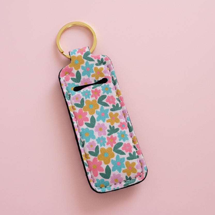 Lip Balm Keychain Holder - Sage Bloom