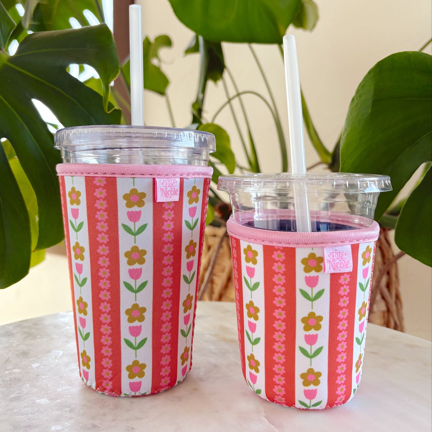 Coffee Cup Cover - Tulip Stripes - Iced Drink Sleeve