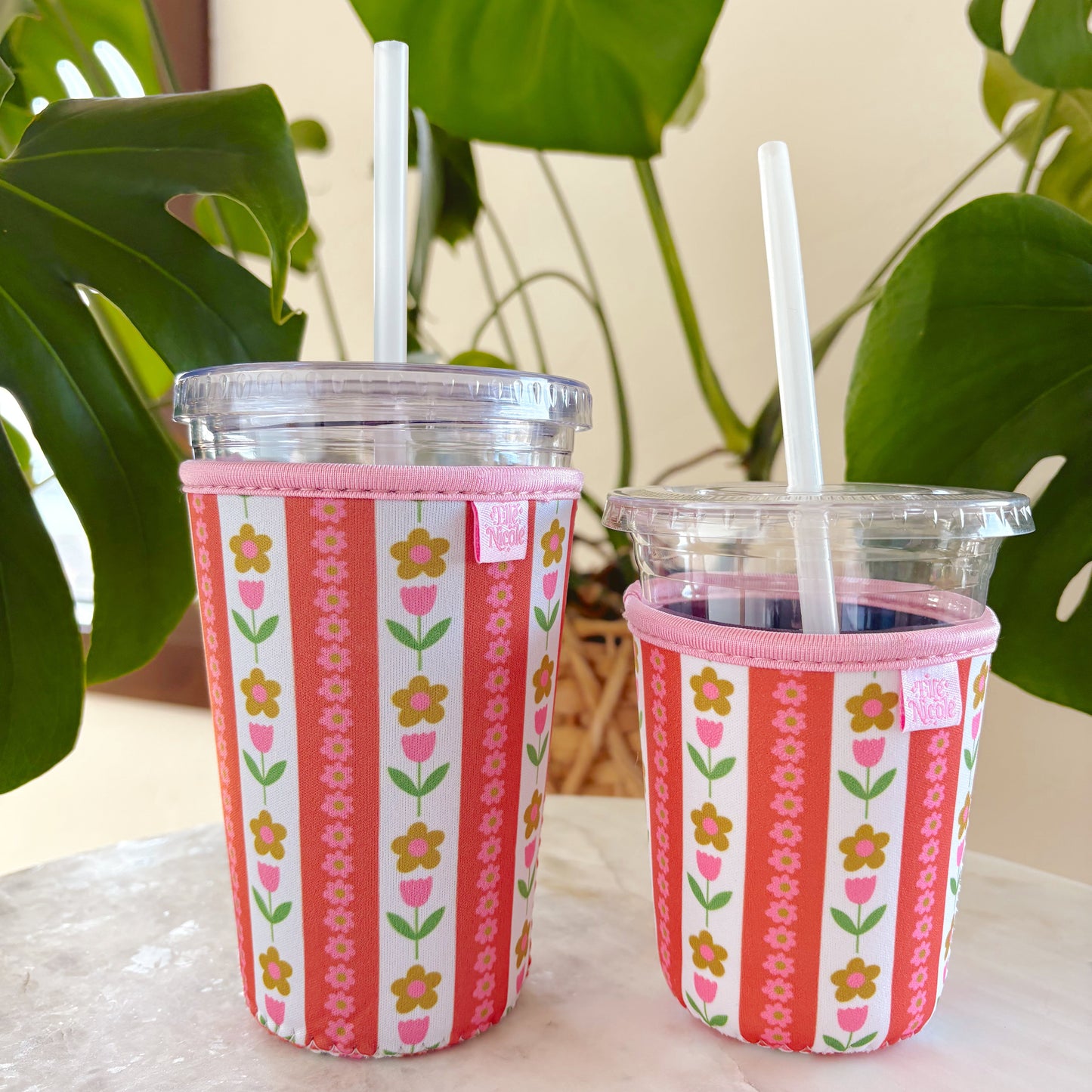 Coffee Cup Cover - Tulip Stripes - Iced Drink Sleeve