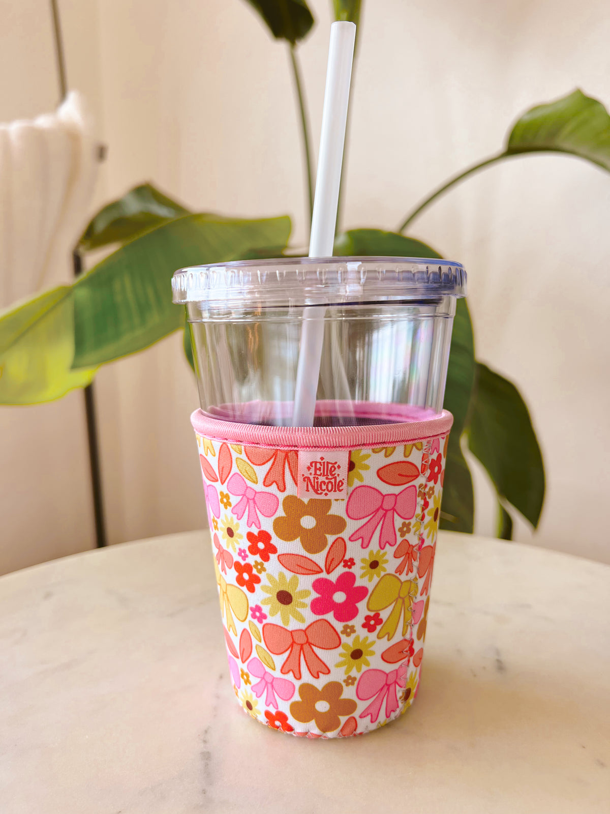 Coffee Cup Cover - Fall Bows - Iced Drink