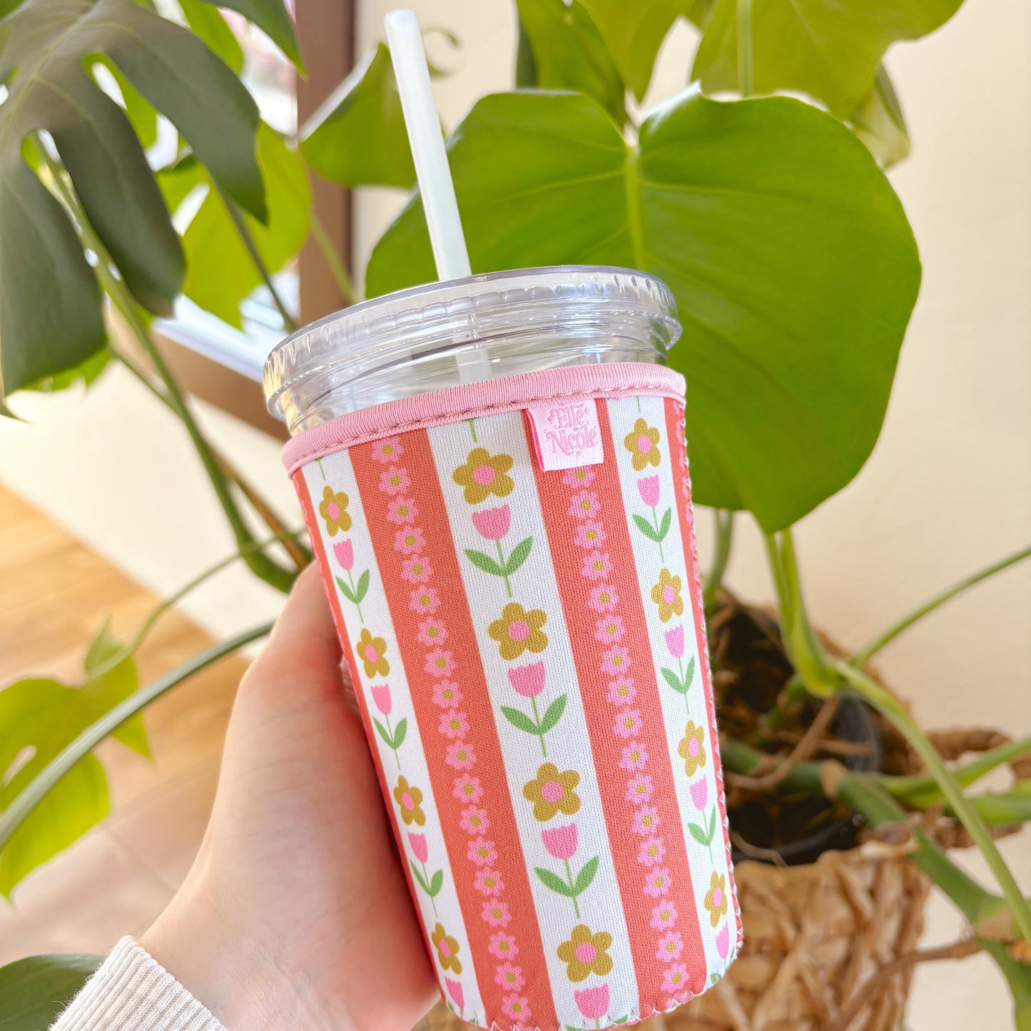 Coffee Cup Cover - Tulip Stripes - Iced Drink Sleeve