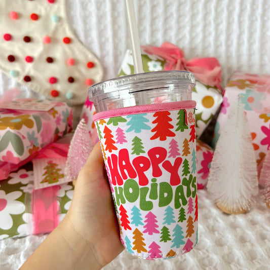 Coffee Cup Cover - Happy Holidays