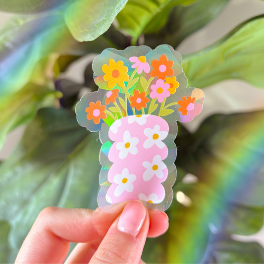 Suncatcher Sticker - Flower Vase
