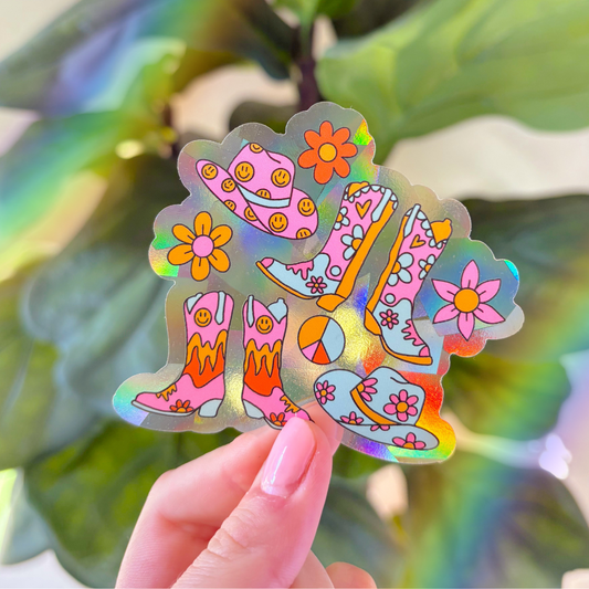 Suncatcher Sticker - Cutie Cowgirl