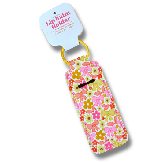 Lip Balm Keychain Holder - Fall Bows