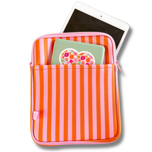E-reader / Tablet Sleeve - Pink & Orange Stripes