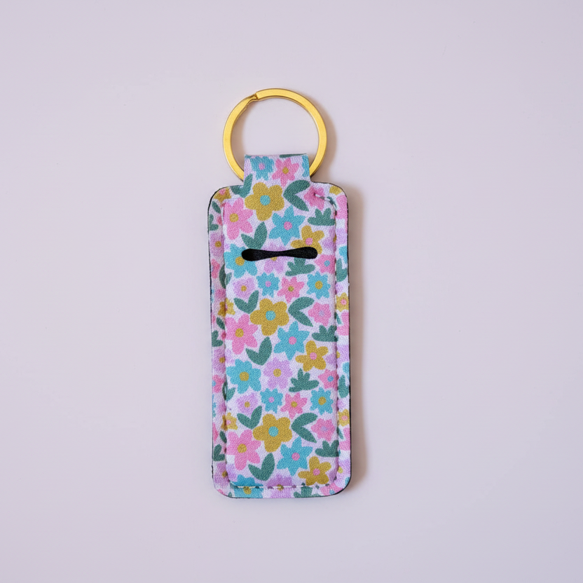 Lip Balm Keychain Holder - Sage Bloom