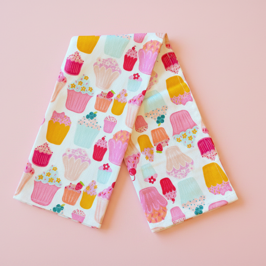 Cotton Tea Towel - Cupcakes *new and improved*