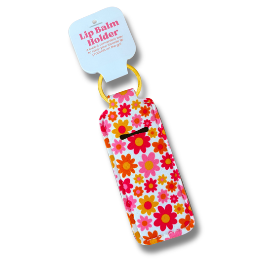 Lip Balm Keychain Holder - Fall Florals