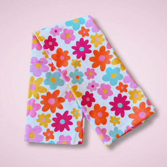 Cotton Tea Towel - Retro Florals *new and improved!*