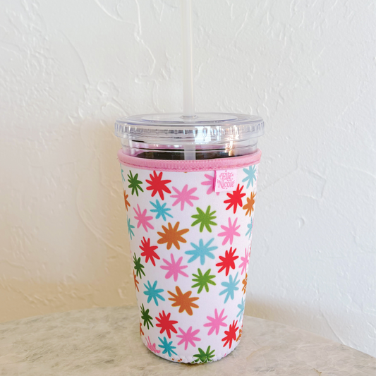 Coffee Cup Cover - Rainbow Stars - Iced Drink Sleeve