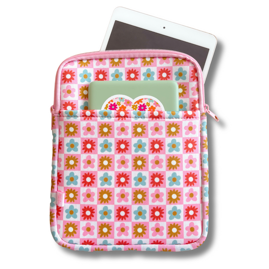 E-reader / Tablet Sleeve - Checkered Floral
