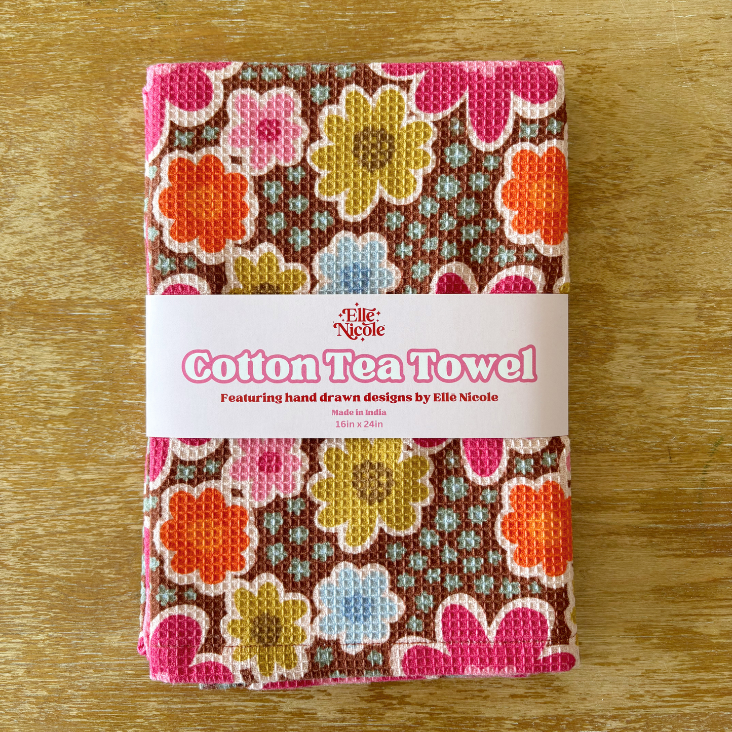 Cotton Waffle Weave Tea Towel - Caroline's Cosmos