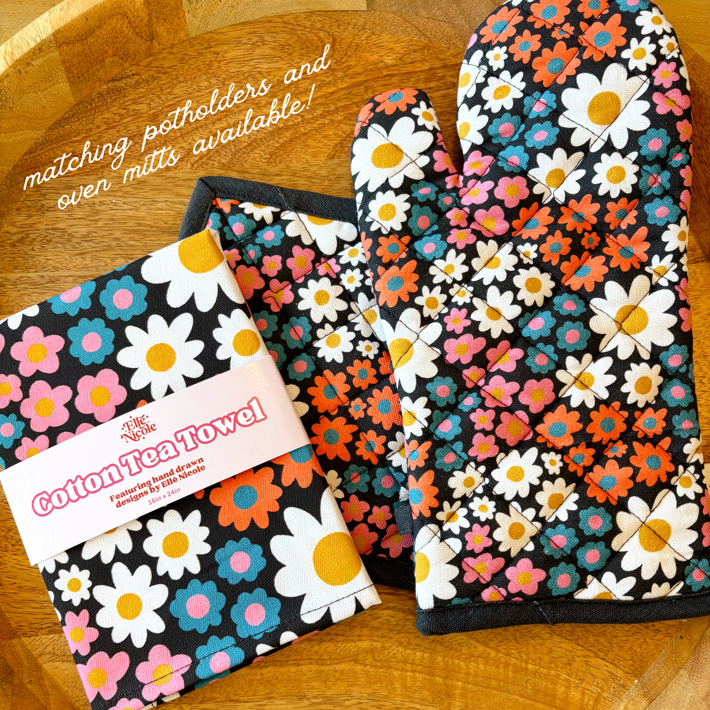 Cotton Tea Towel - Darling Daisy *new and improved*