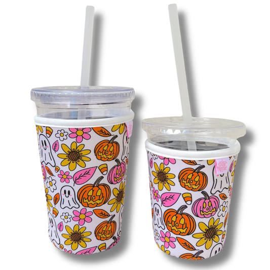 Coffee Cup Cover - Spooky Doodle - Iced Drink Sleeve