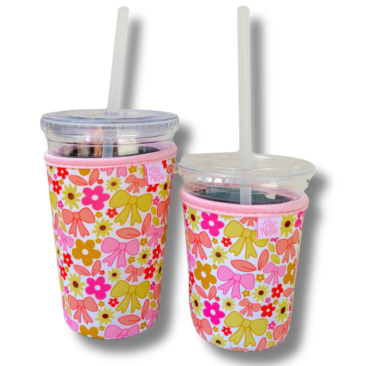 Coffee Cup Cover - Fall Bows - Iced Drink