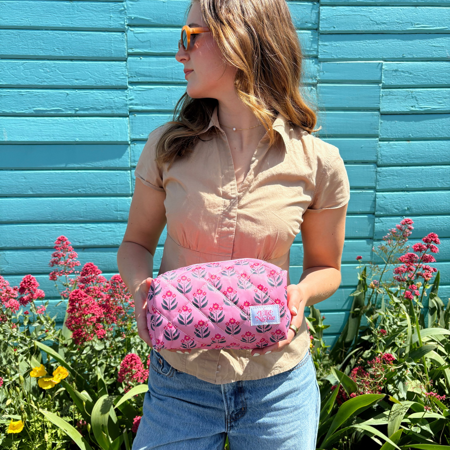 Quilted Cosmetic / Pencil Bag - Whimsy Floral