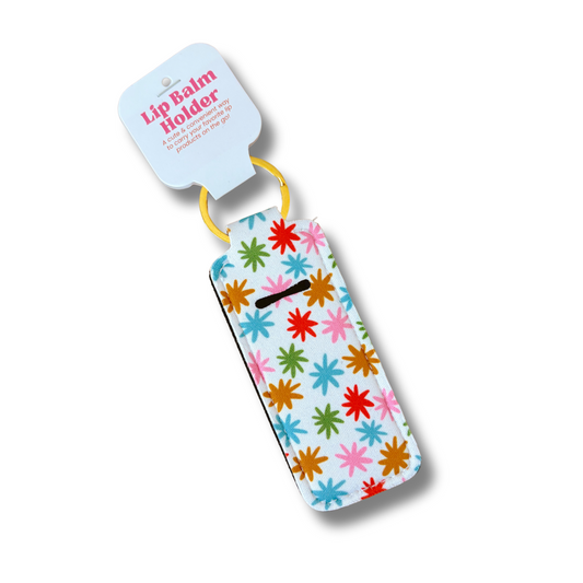 Lip Balm Keychain Holder - Rainbow Stars