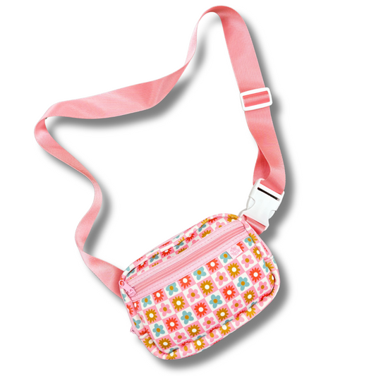 Crossbody Bag - Checkered Floral