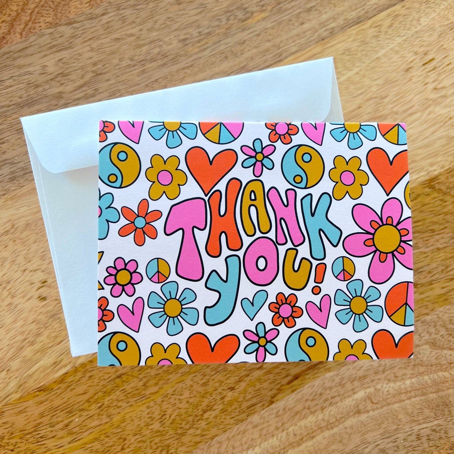 Greeting Card - Funky Floral 'Thank You'