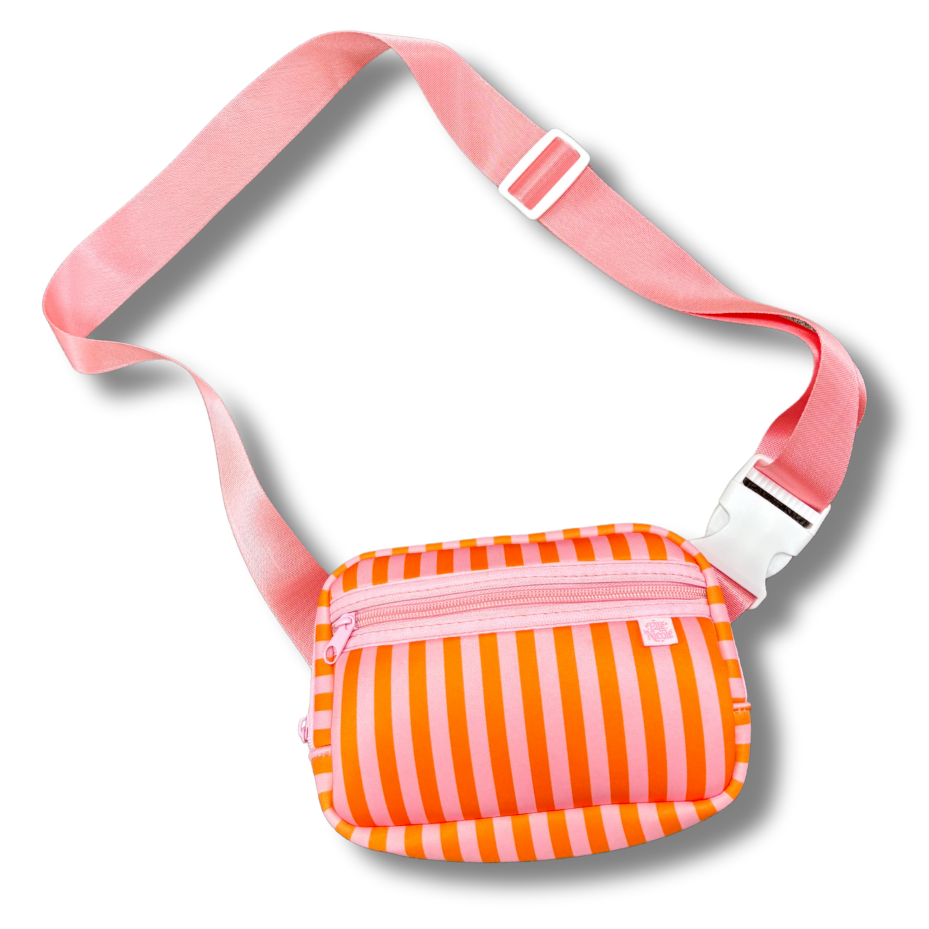 Crossbody Bag - Pink & Orange Stripes