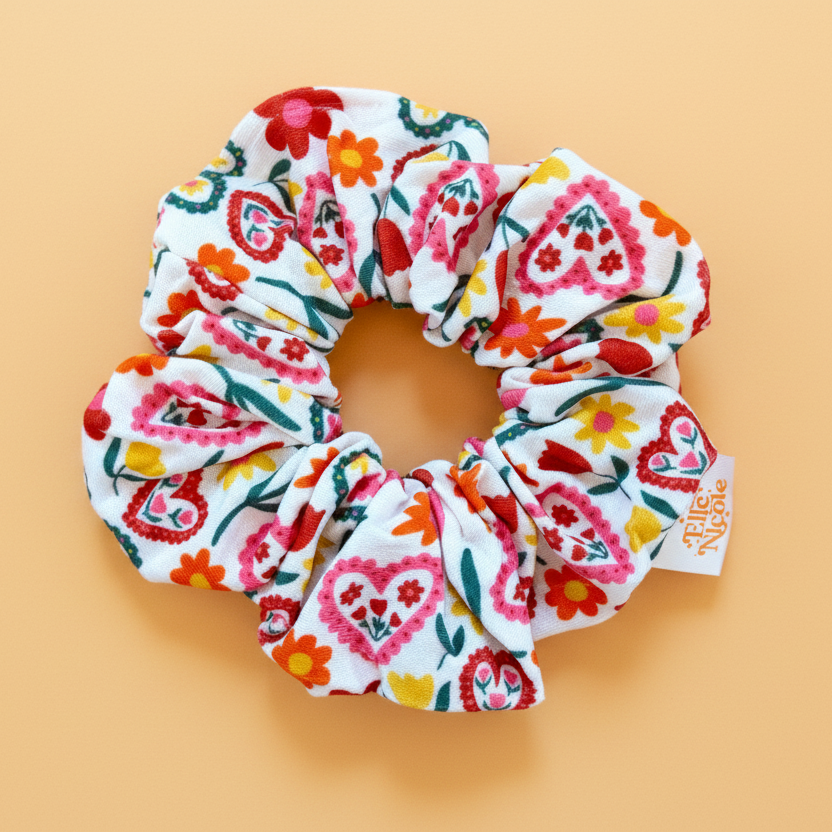 Scrunchie -  Floral Love *new & improved extra soft fabric*