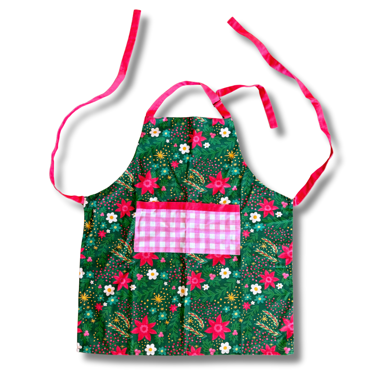 100% Cotton Apron - Holiday Poinsettia
