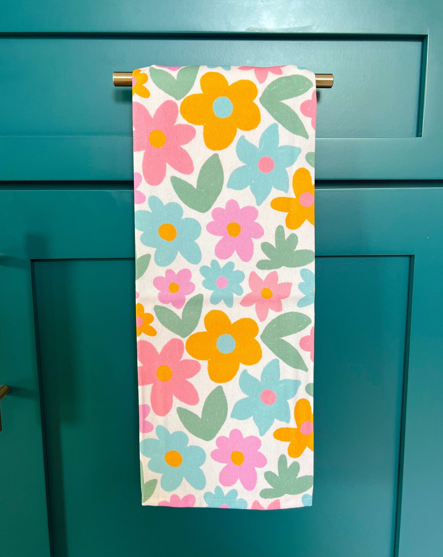 Cotton Tea Towel - Sage Bloom