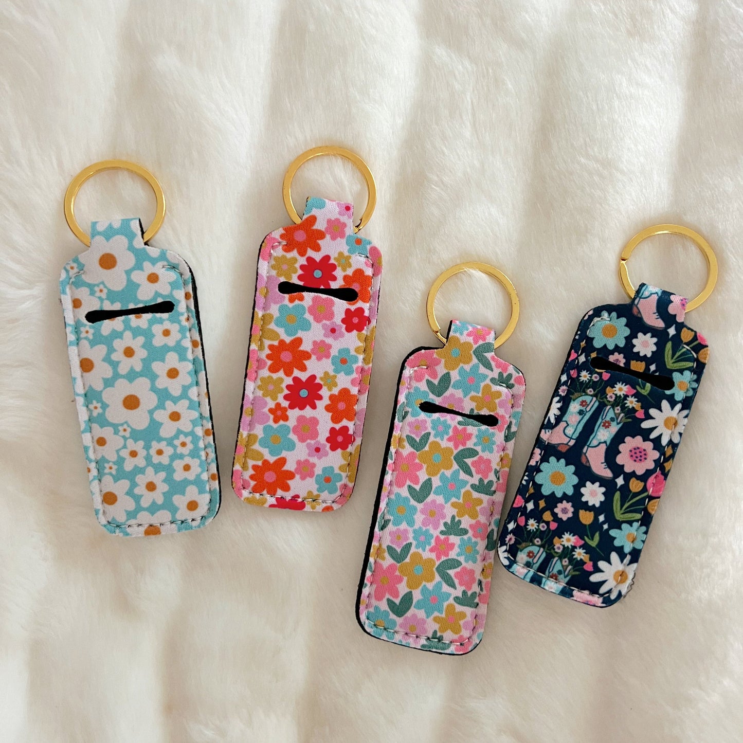 Lip Balm Keychain Holder - Sage Bloom