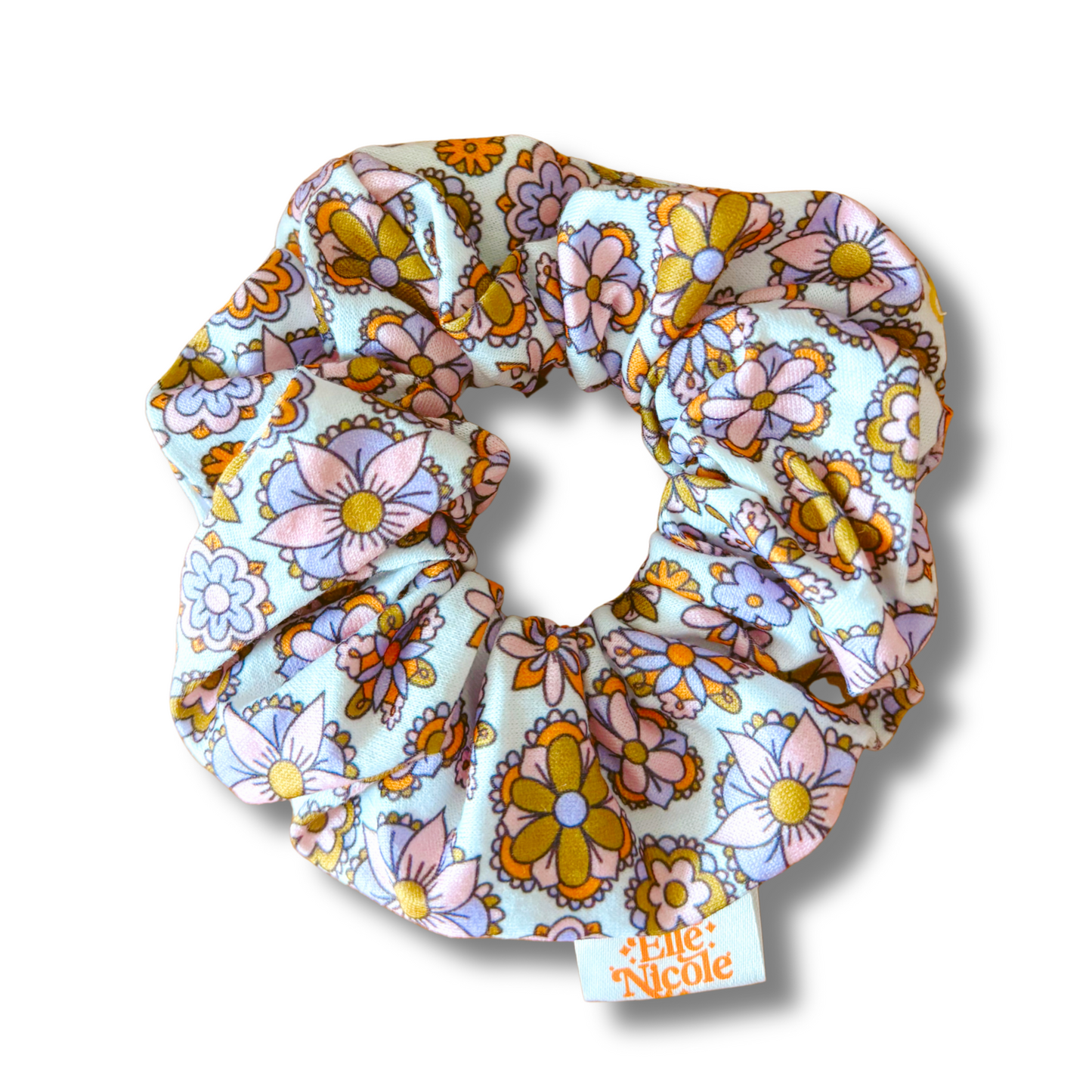 Scrunchie - Groovy Floral Doodles *new & improved extra soft fabric*