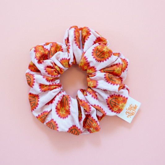 Scrunchie - Floral Medallion *new & improved extra soft fabric*
