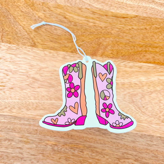 Car Air Freshener - Cowgirl Boots - New Linen