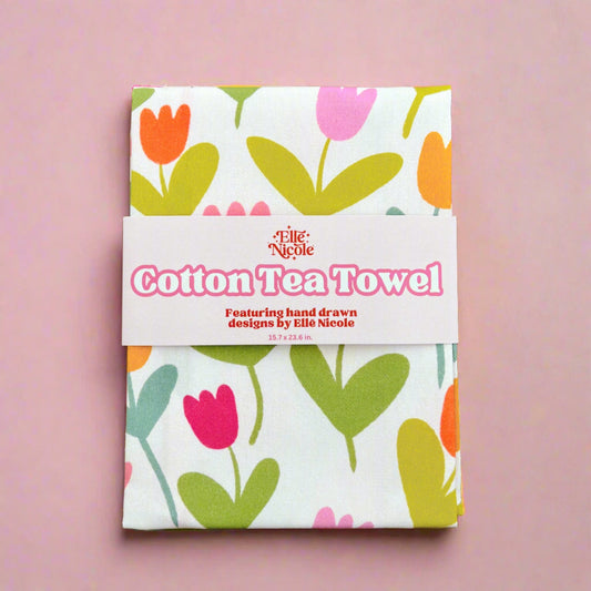 Cotton Tea Towel - Tulips