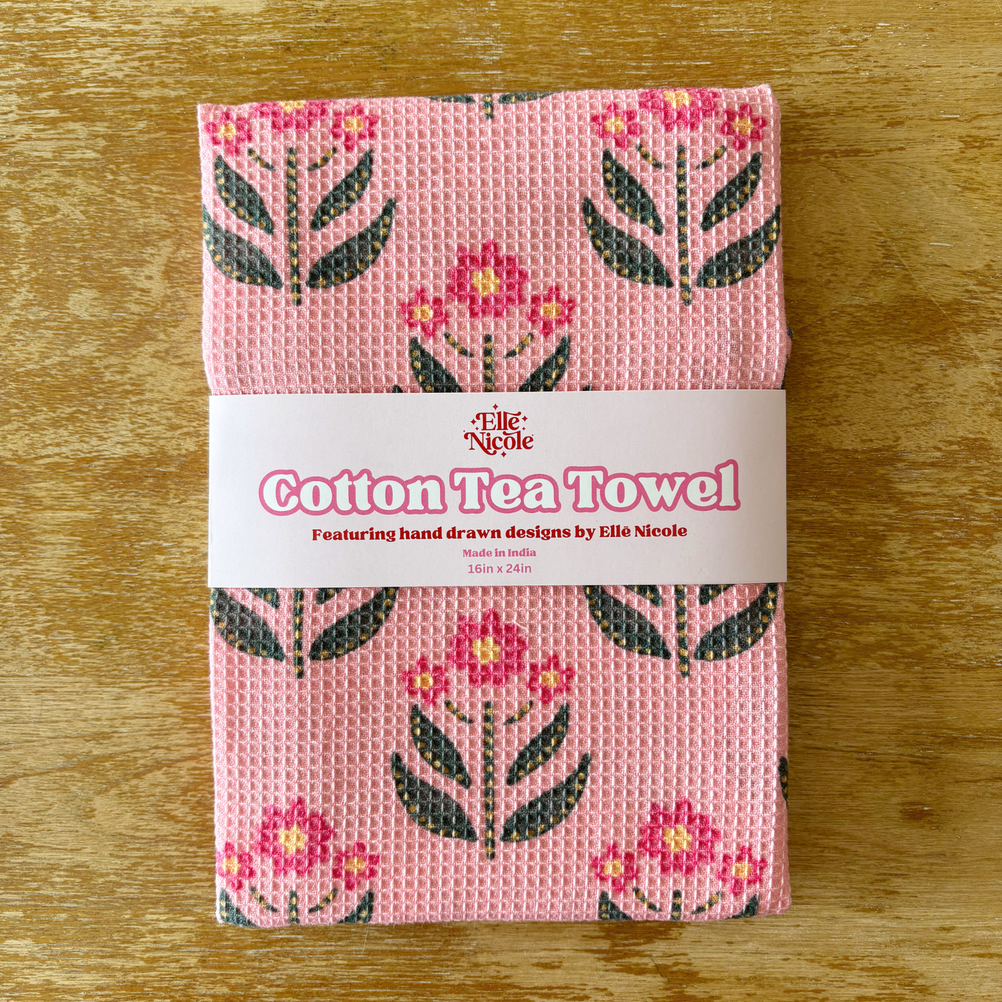 Cotton Waffle Weave Tea Towel - Whimsy Floral