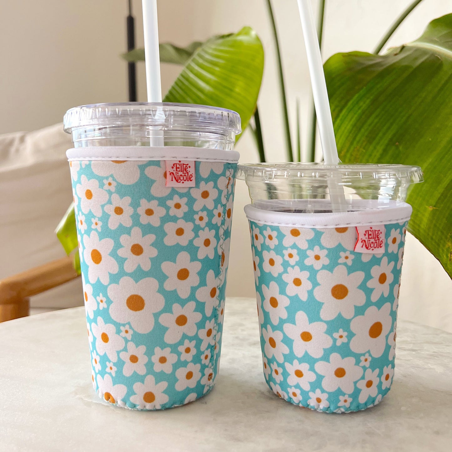 Coffee Cup Cover - Blue Daisy