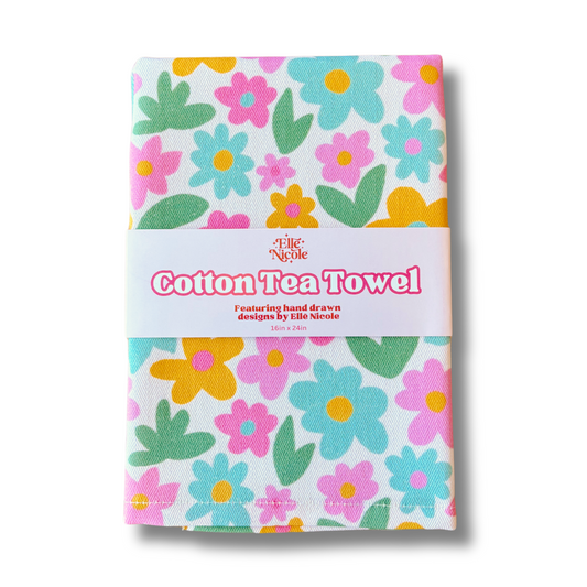 Cotton Tea Towel - Sage Bloom *new and improved*