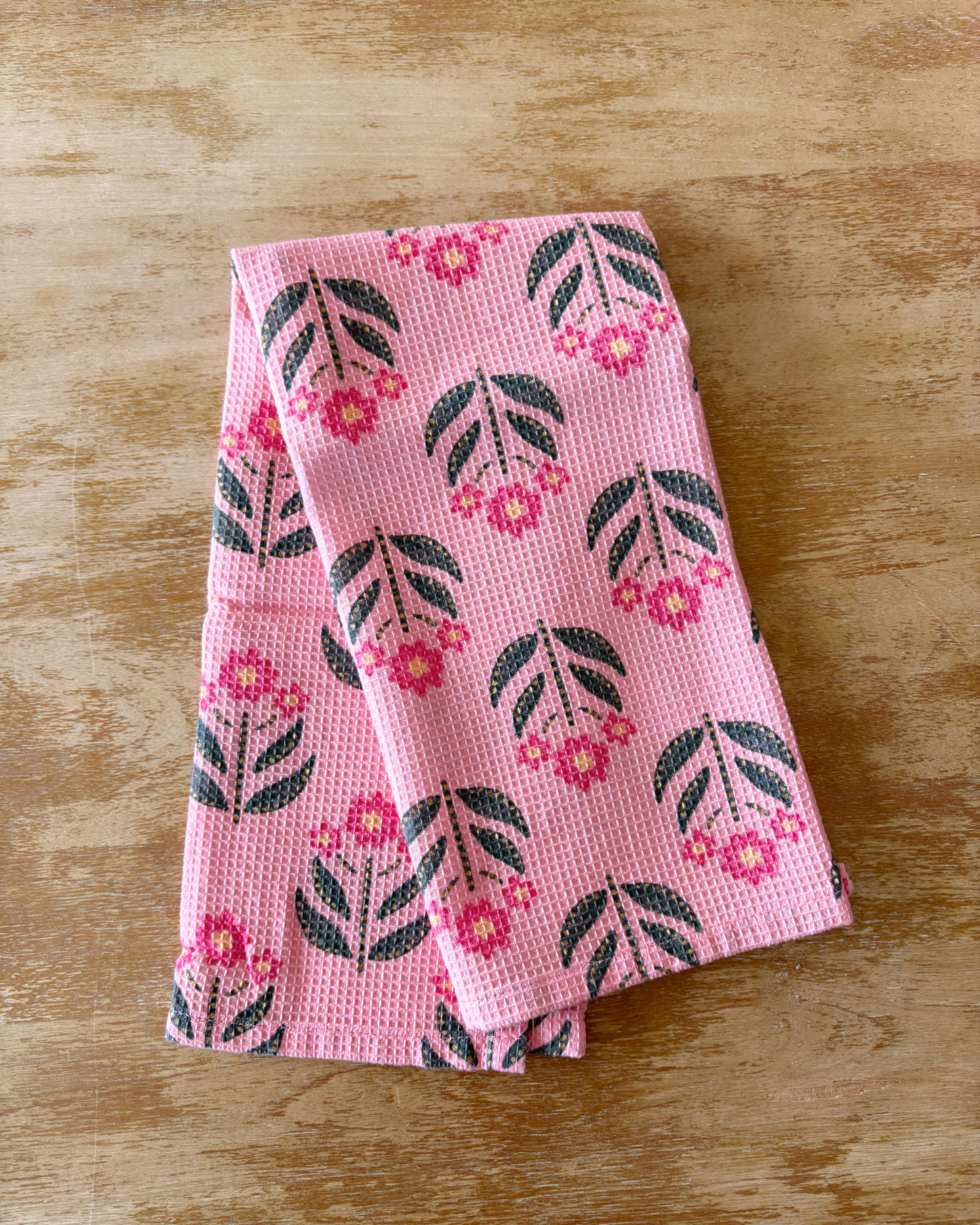 Cotton Waffle Weave Tea Towel - Whimsy Floral