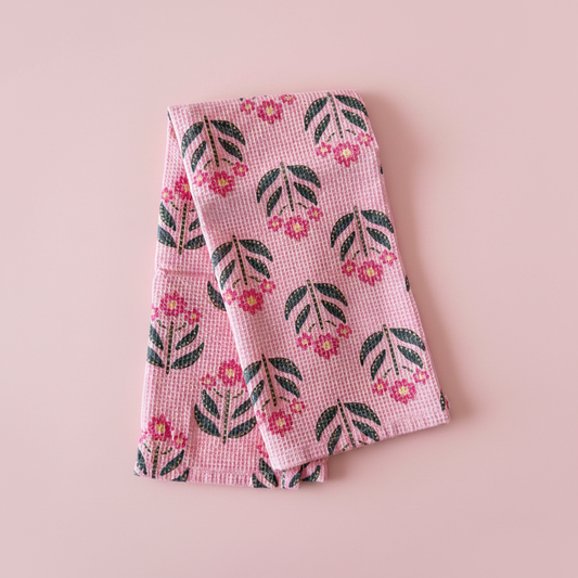 Cotton Waffle Weave Tea Towel - Whimsy Floral